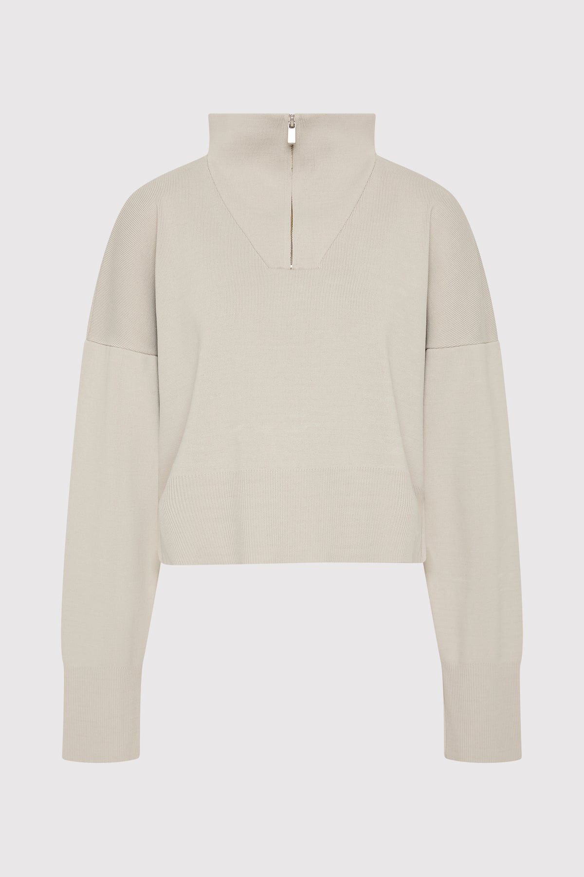 Milano Knit Zip Jumper - Silver - 1