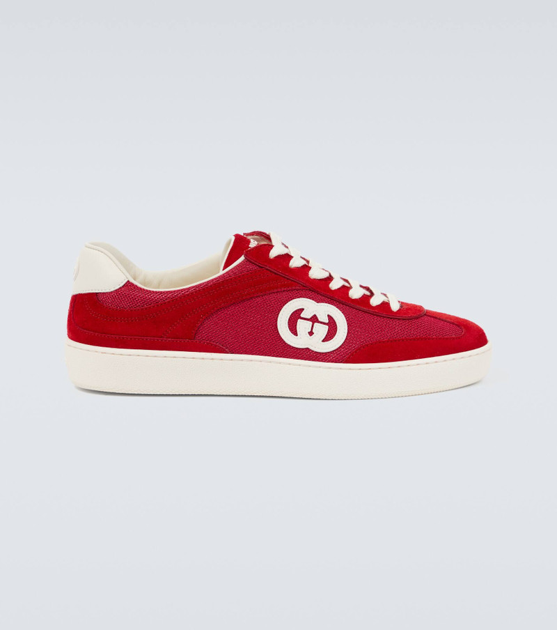 Interlocking G suede and canvas sneakers - 1