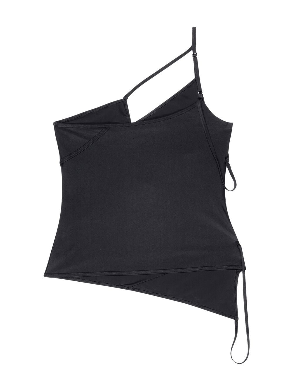 asymmetric strap-detail tank top - 5