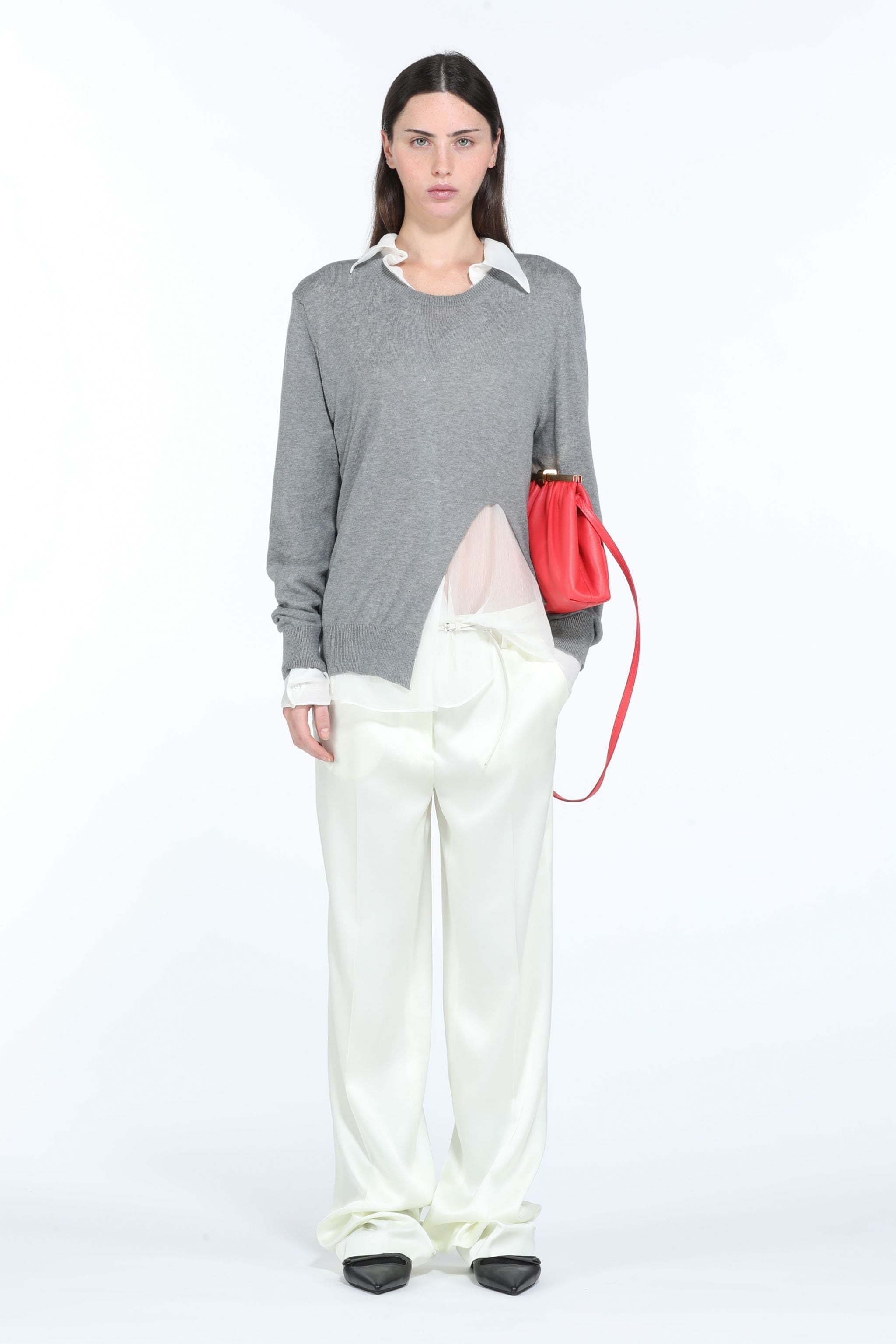PLEATED SATIN TROUSERS - 4
