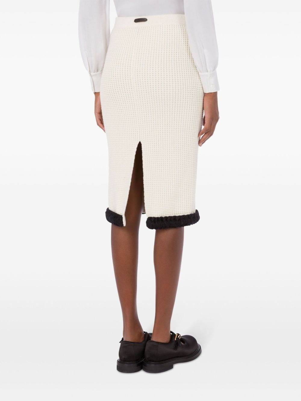 waffle knit virgin wool skirt - 3