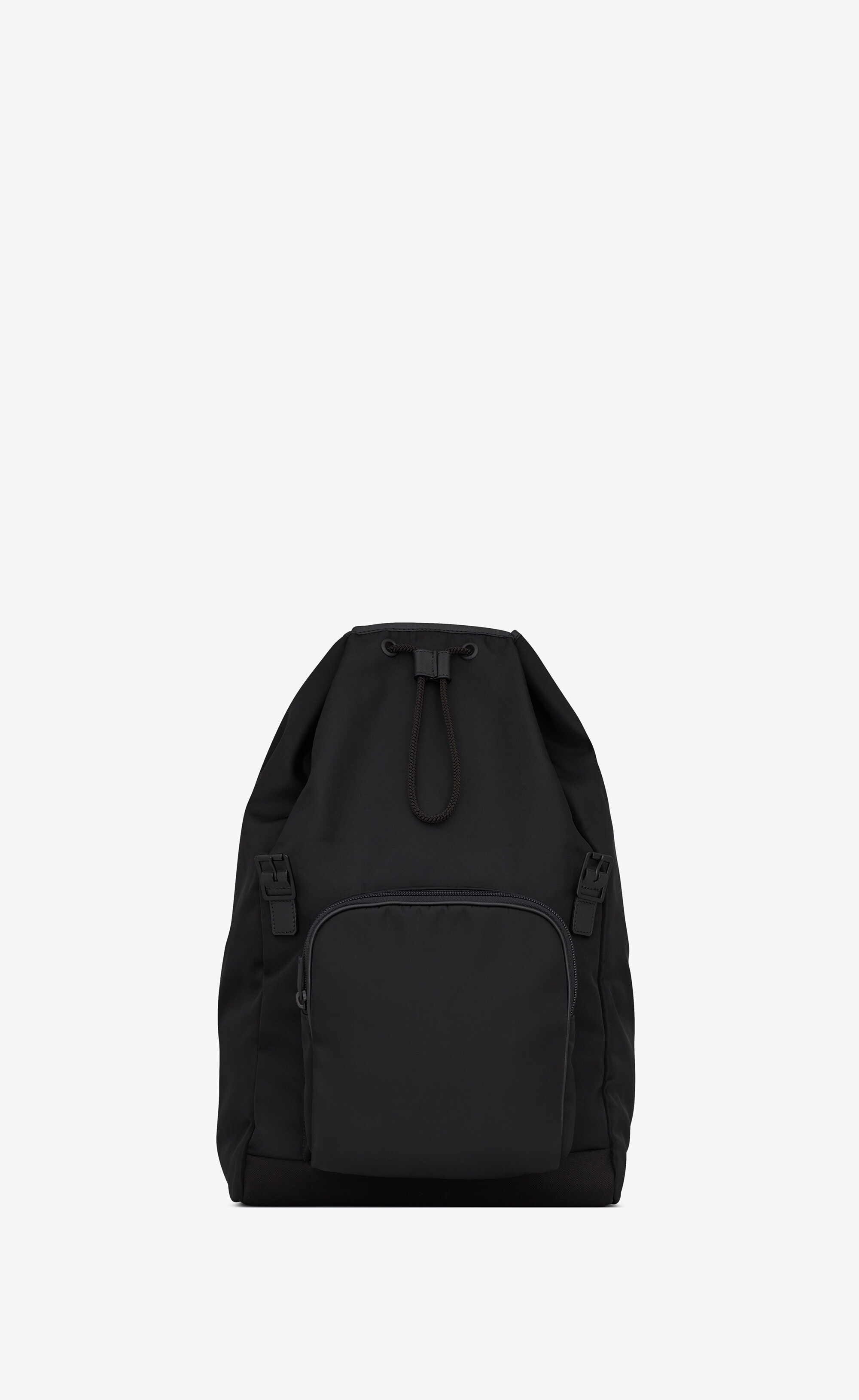 city flap backpack in econyl®, smooth leather and nylon - 2