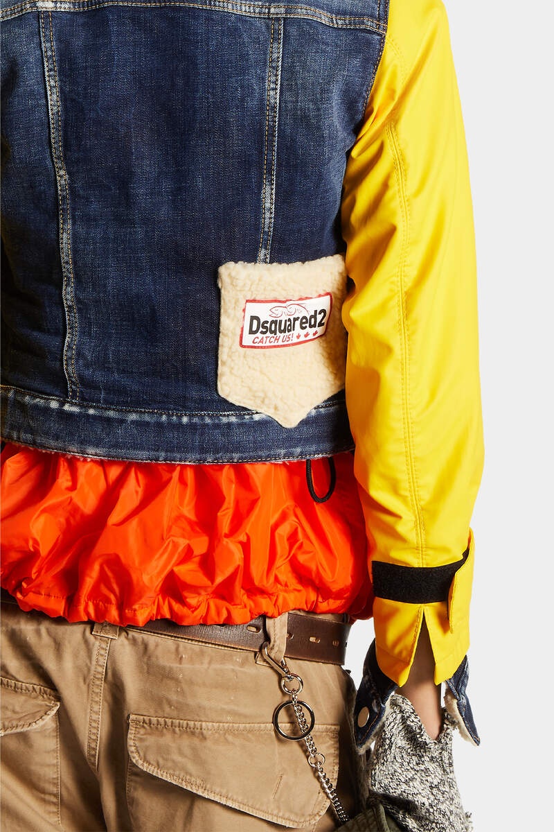 DARK EASY RIPPED WASH FISHERMAN JEAN JACKET - 6