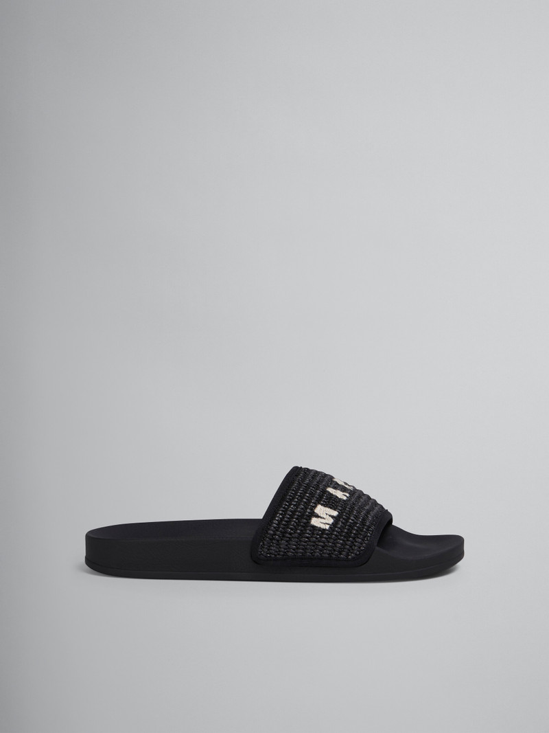 BLACK RAFFIA SANDAL 1