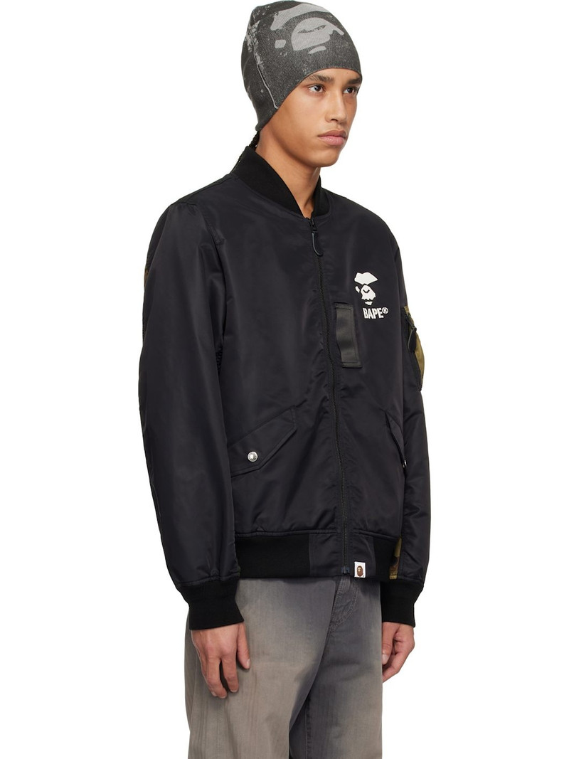 A BATHING APE® Black 1st Camo Bomber Jacket outlook