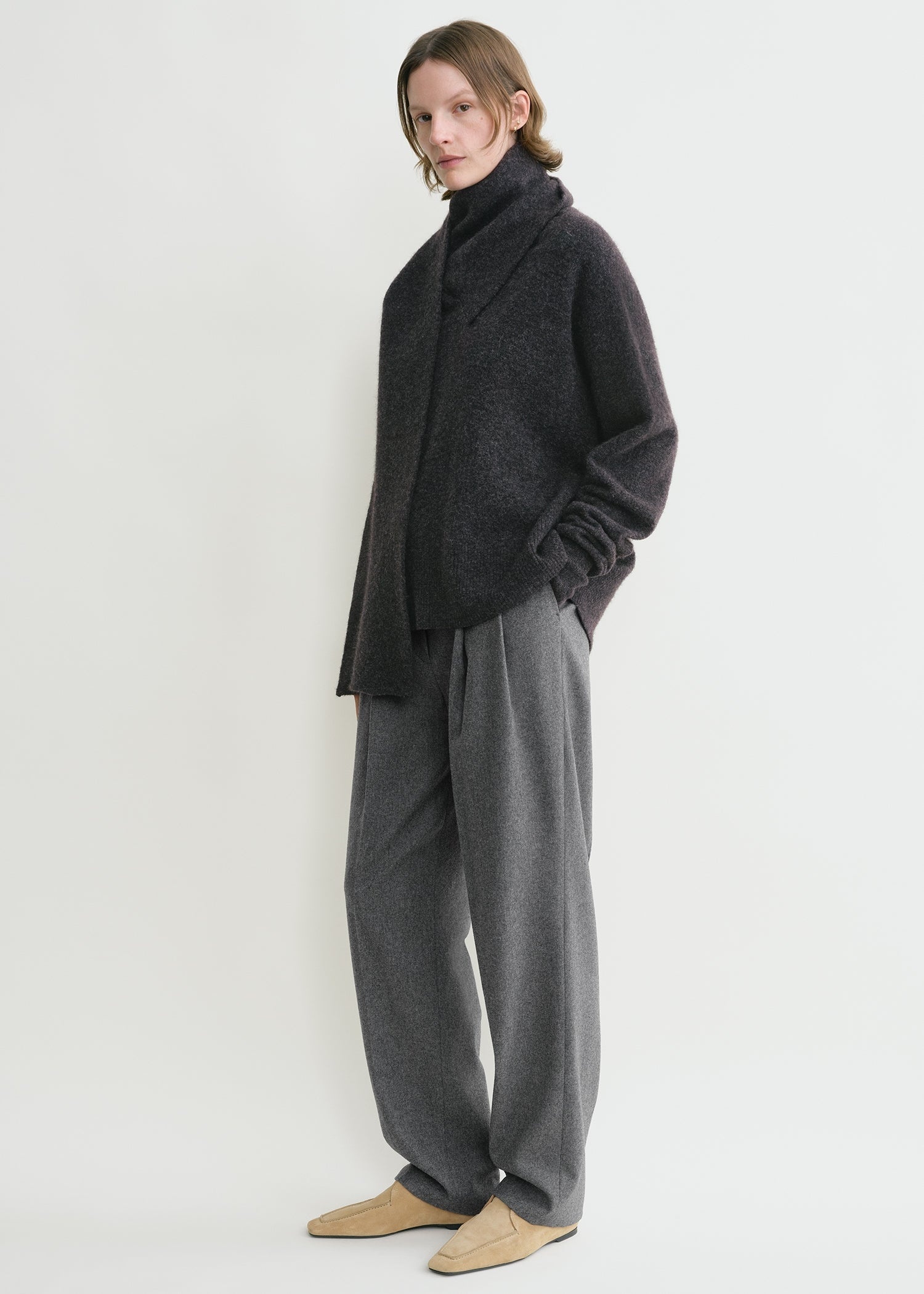 Draped-scarf knit granite - 3
