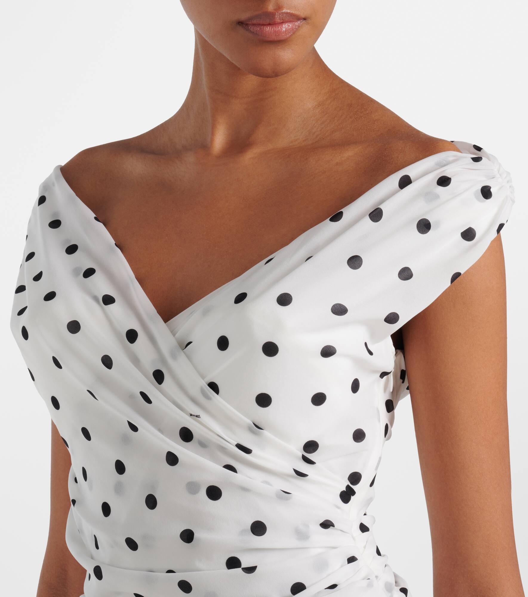 Rita polka-dot ruched maxi dress - 4
