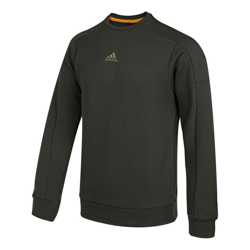 Men's adidas Crew Swert Logo Sports Pullover Dark Brown HD0350 - 1