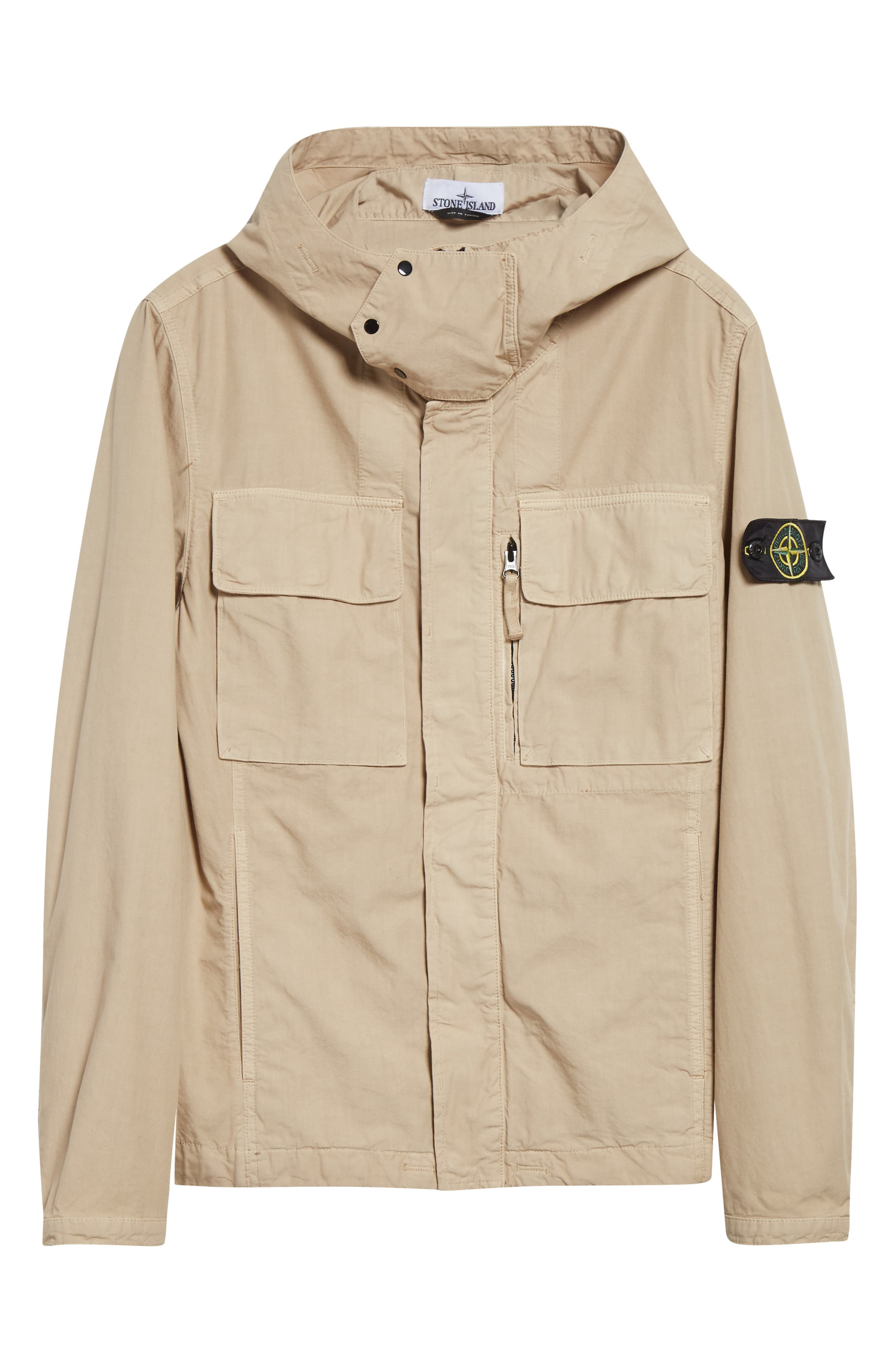 Stone Island Short Cotton Twill Parka in V009A Desert at Nordstrom - 6
