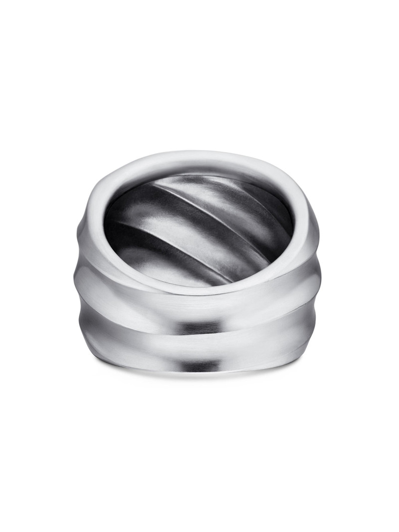 Women's Cable Edge Saddle Ring in Sterling Silver, 18.8mm - Sterling Silver 6