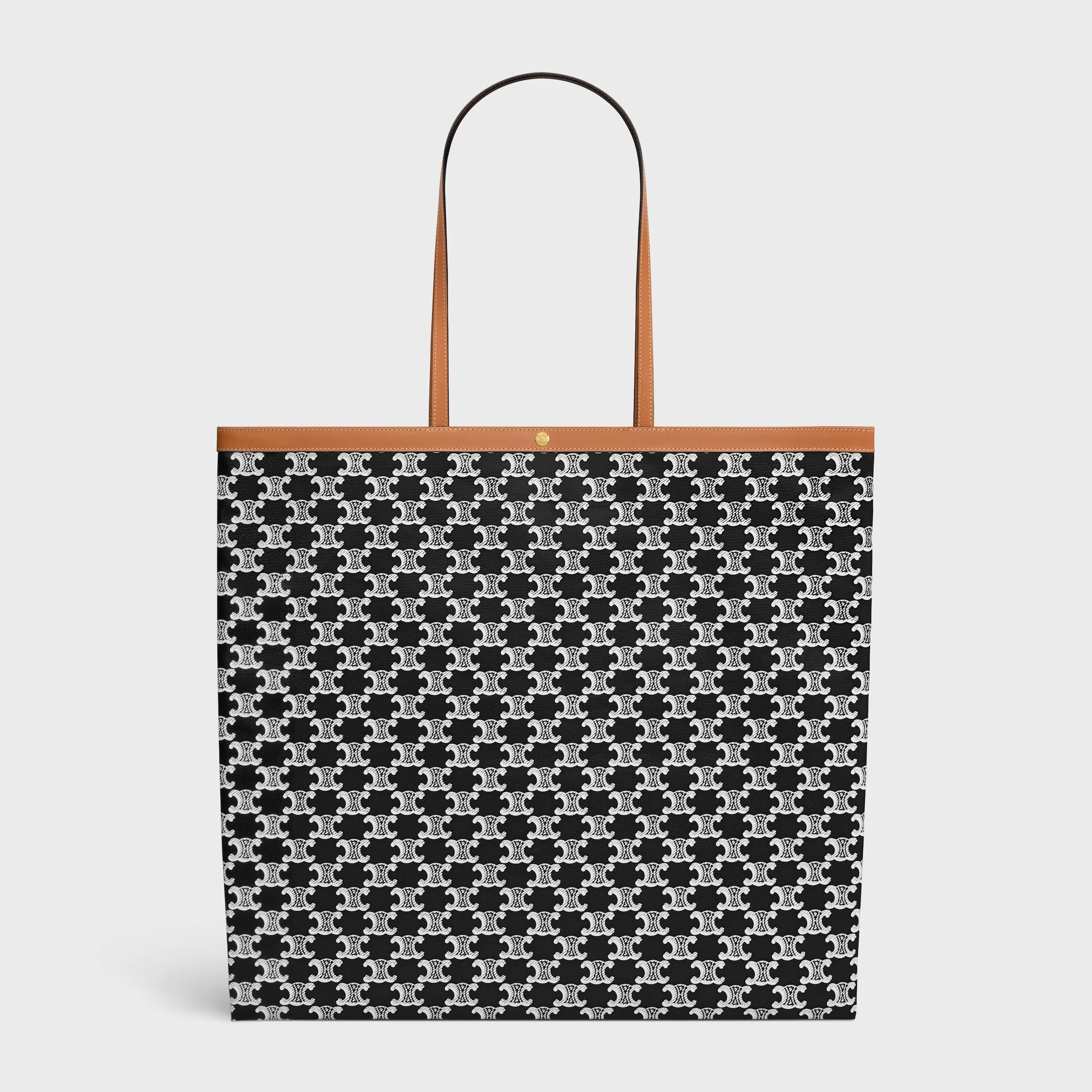LARGE FLAT SHOPPER IN TRIOMPHE CANVAS AND NATURAL CALFSKIN - 1