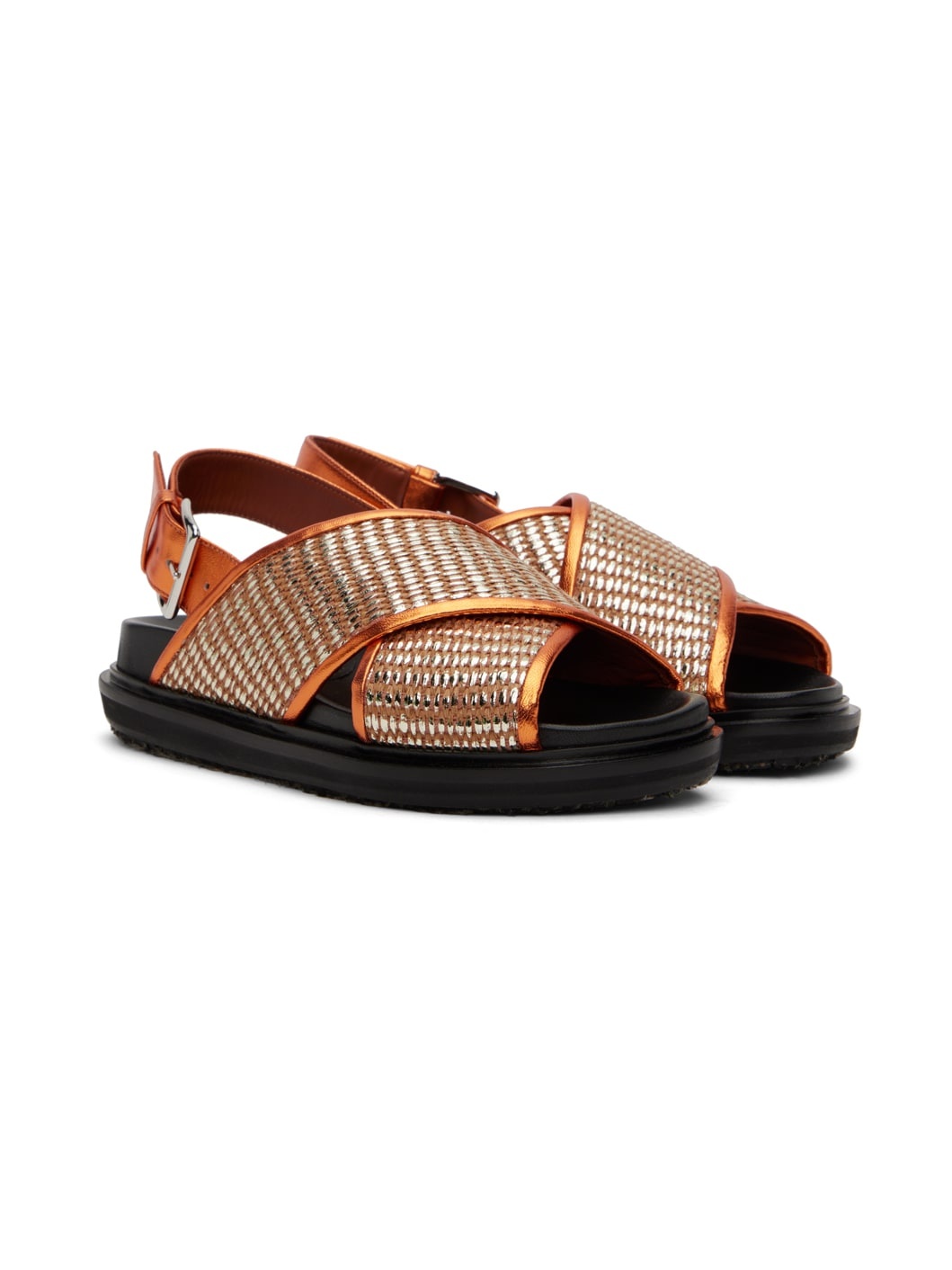Orange Fussbett Sandals - 4