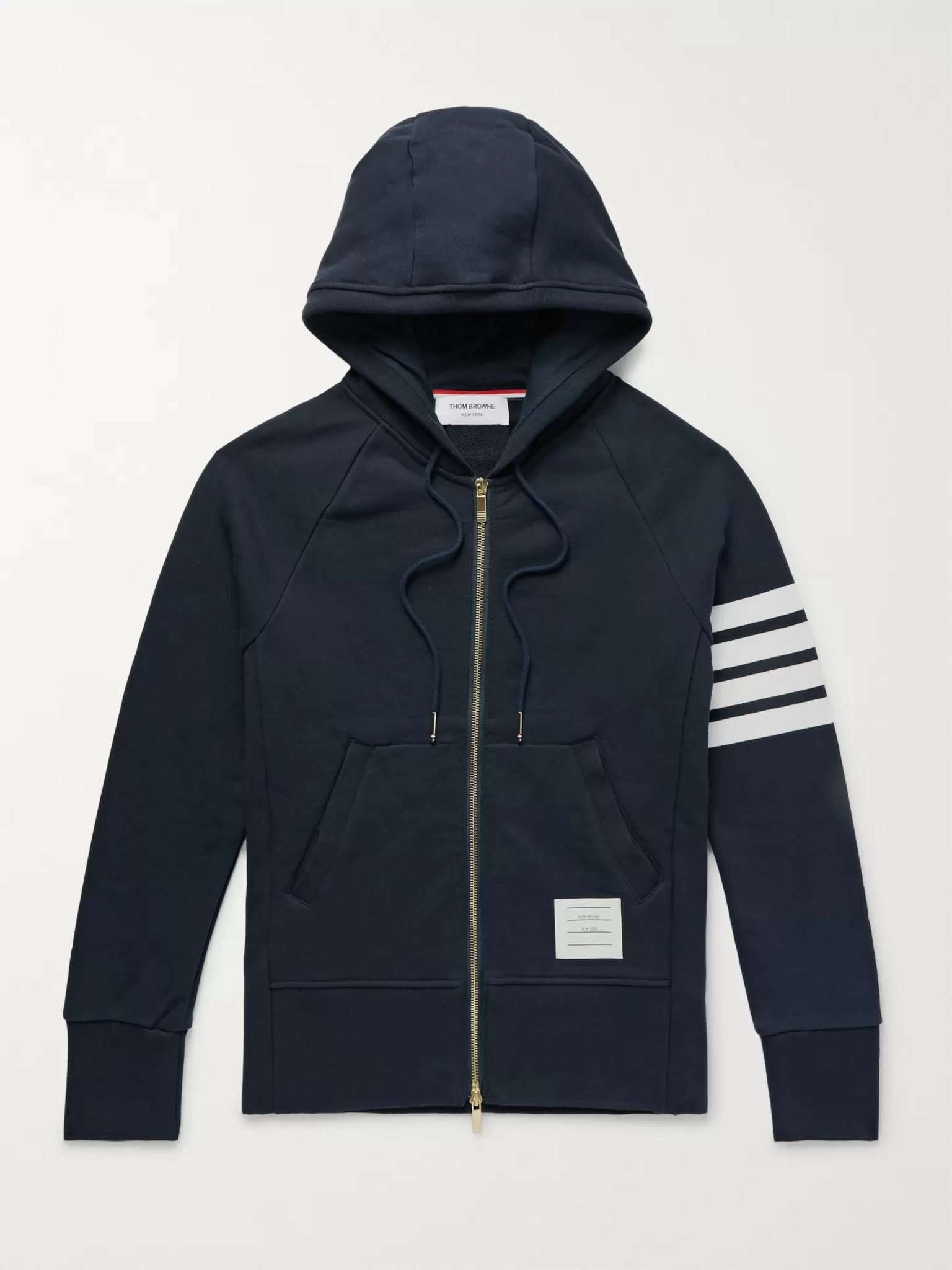 Striped Loopback Cotton-Jersey Zip-Up Hoodie - 1