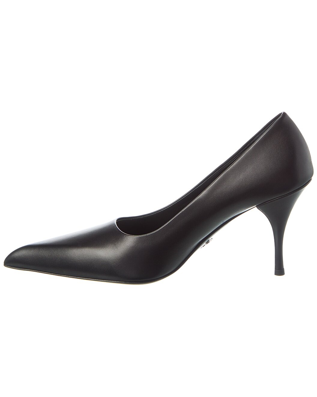 Prada Logo Leather Pointy-Toe Pump - 2