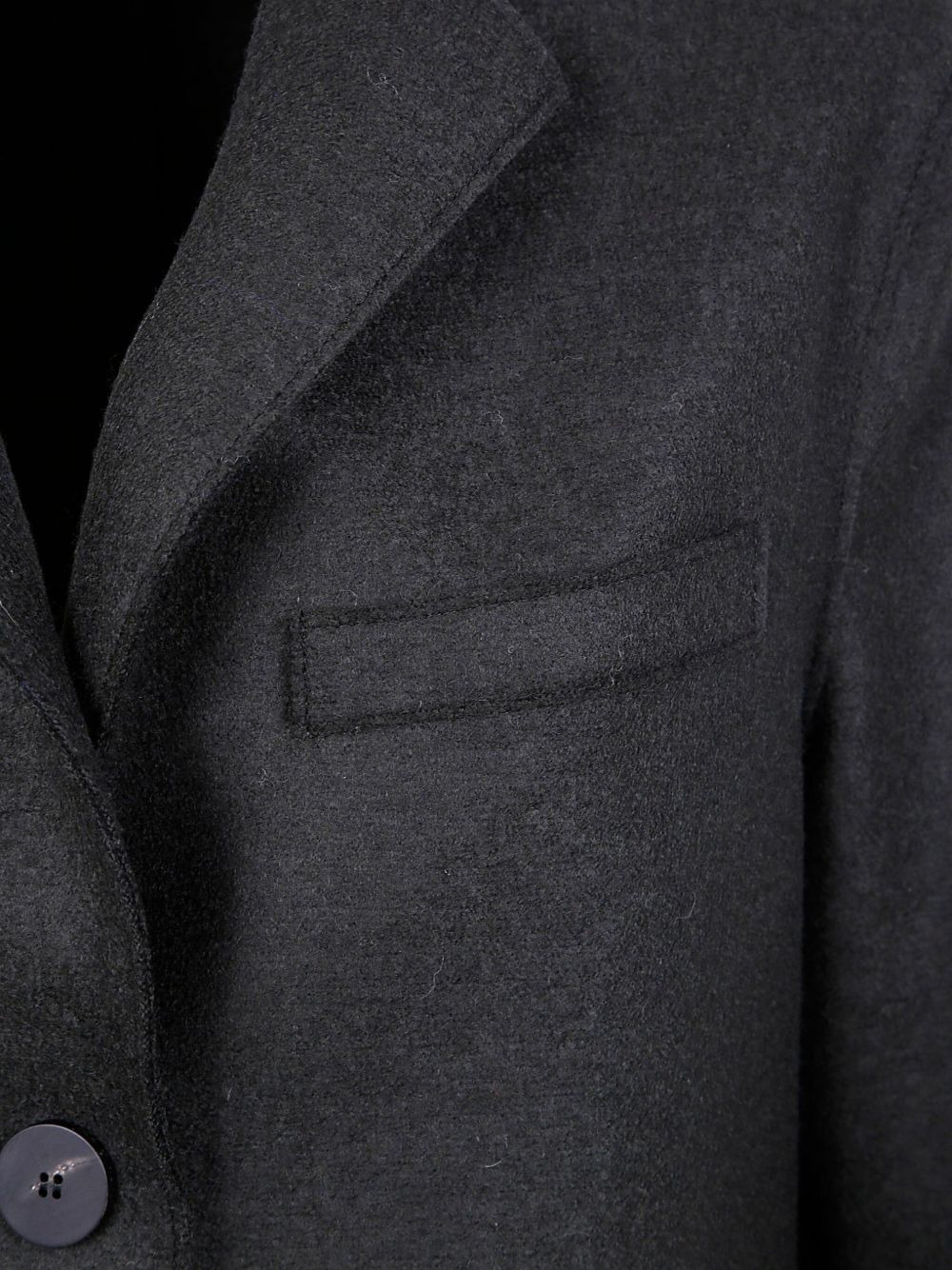 button-fastening wool coat - 3