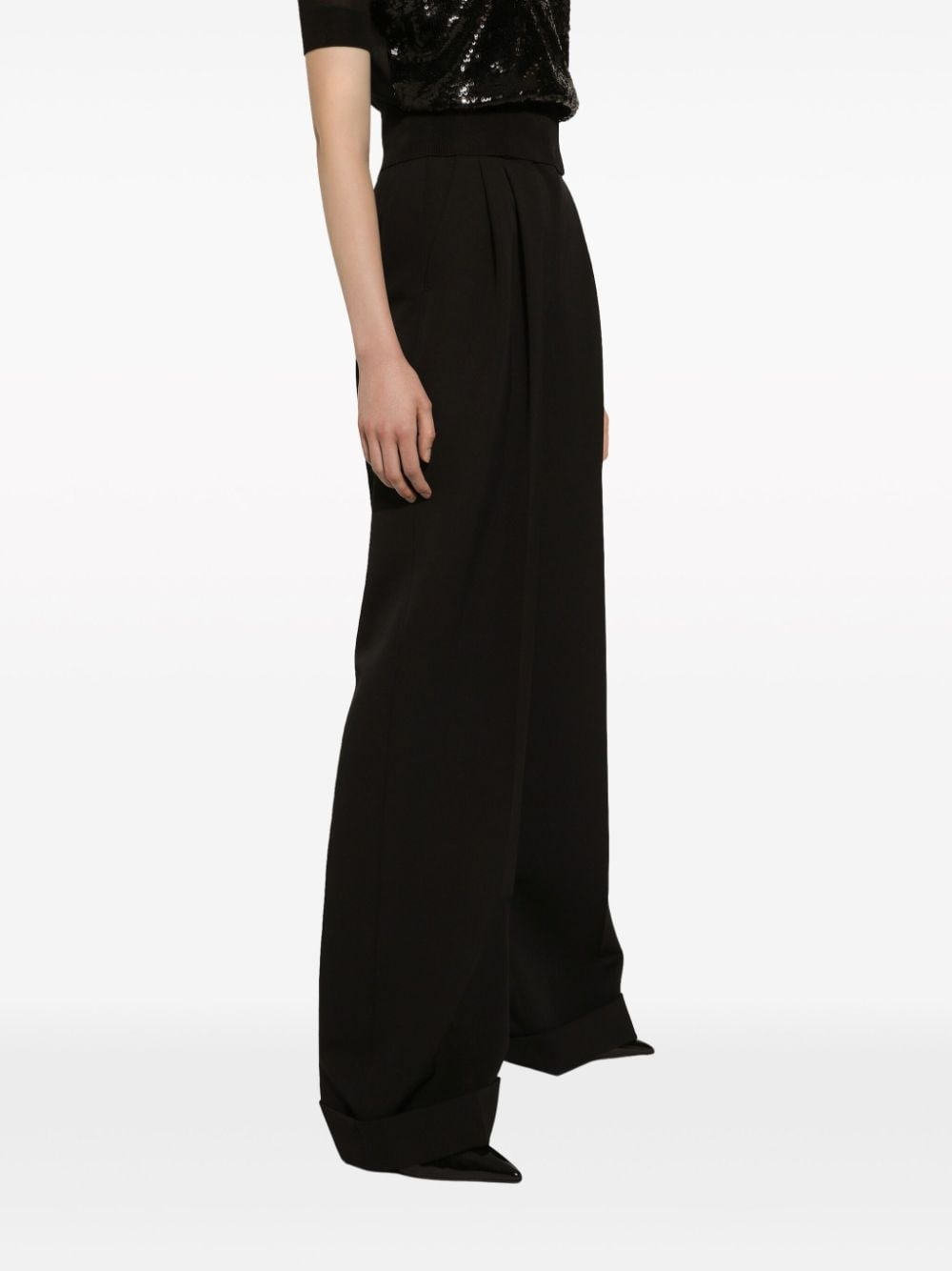 pleated wide-leg trousers - 5