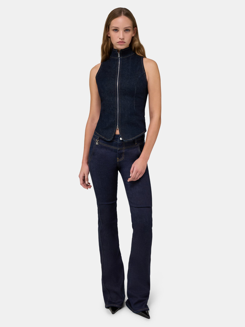 AMIRI WOMEN'S AMIRI RAW DENM ZIP TOP outlook
