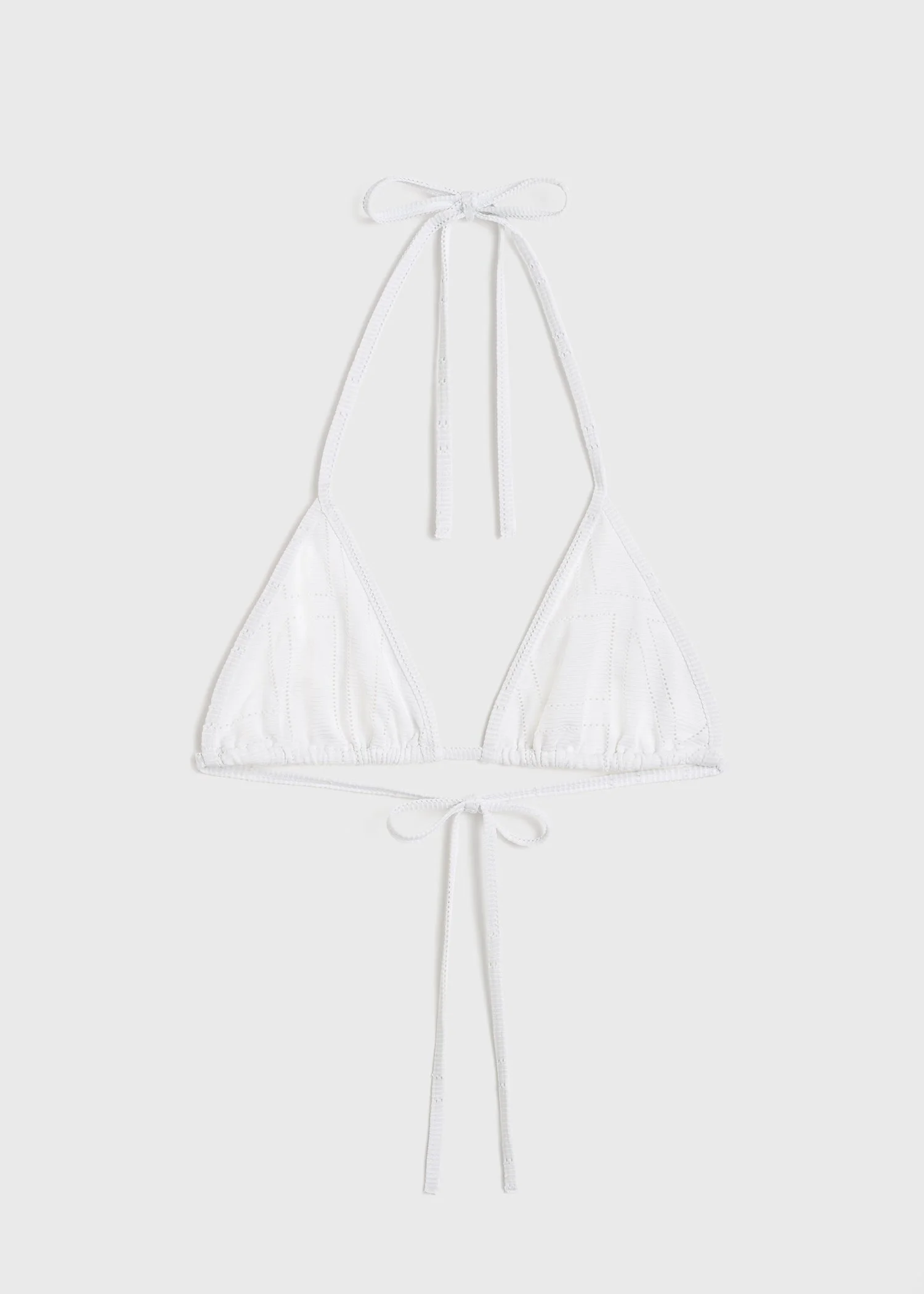 Monogram pointelle bikini top white - 1