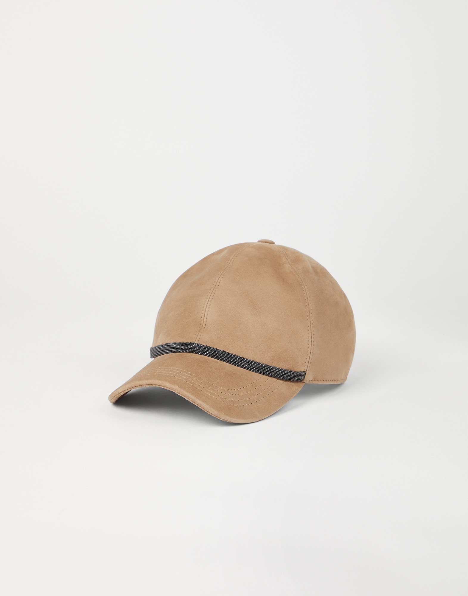 Suede baseball cap with shiny trim - 1