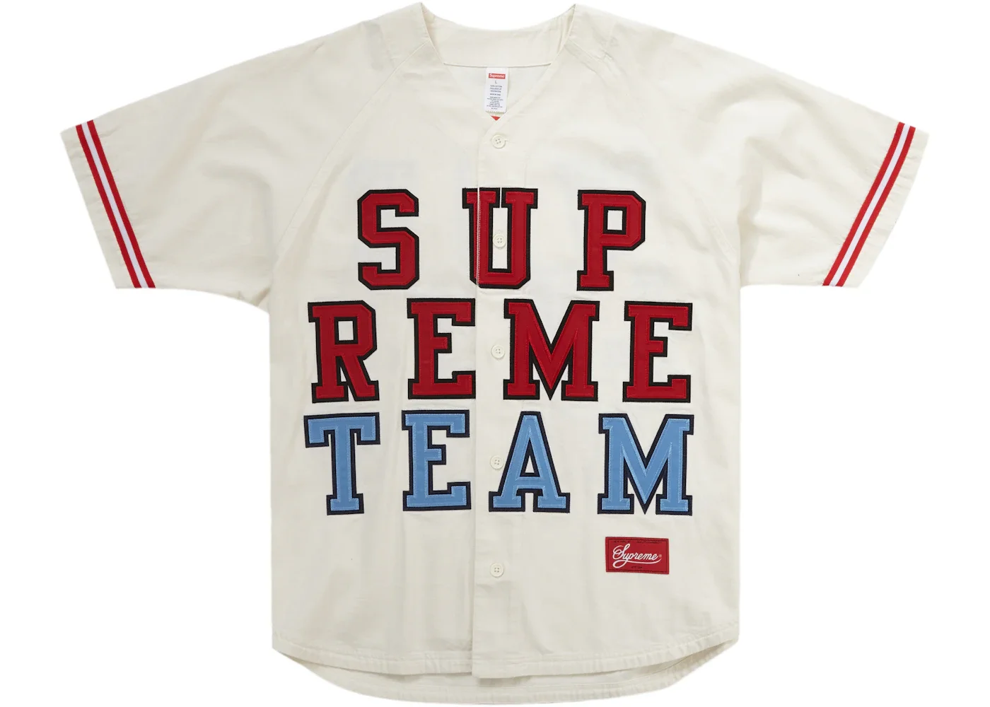 Supreme Denim Baseball Jersey White - 1