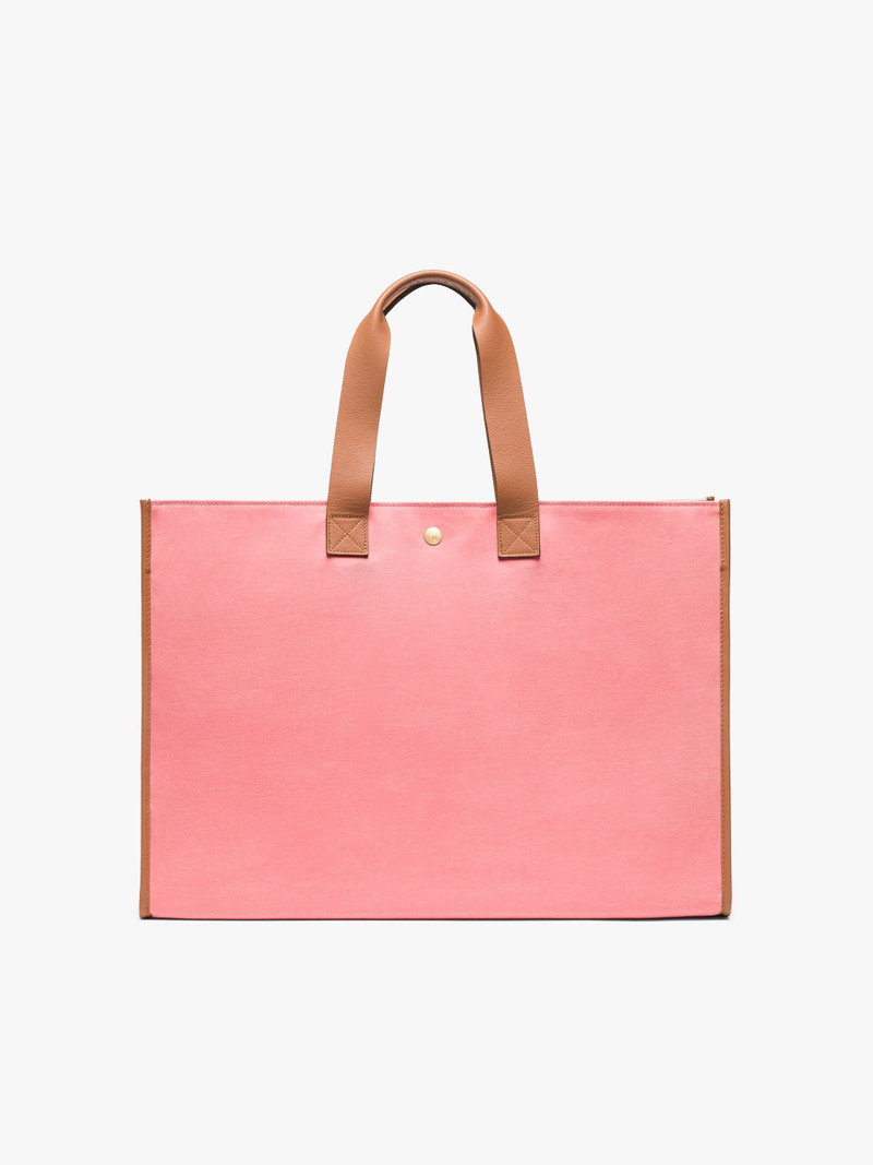 L/UNIFORM NATURAL & PINK BONDED COTTON FOLDABLE BAG 1