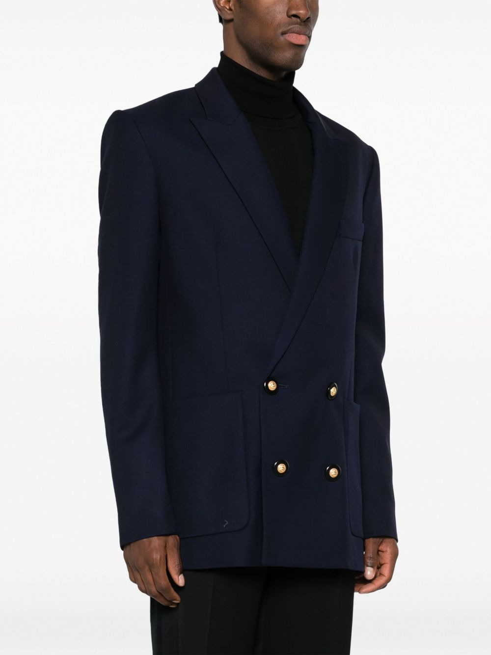 double-breasted virgin-wool blazer - 3