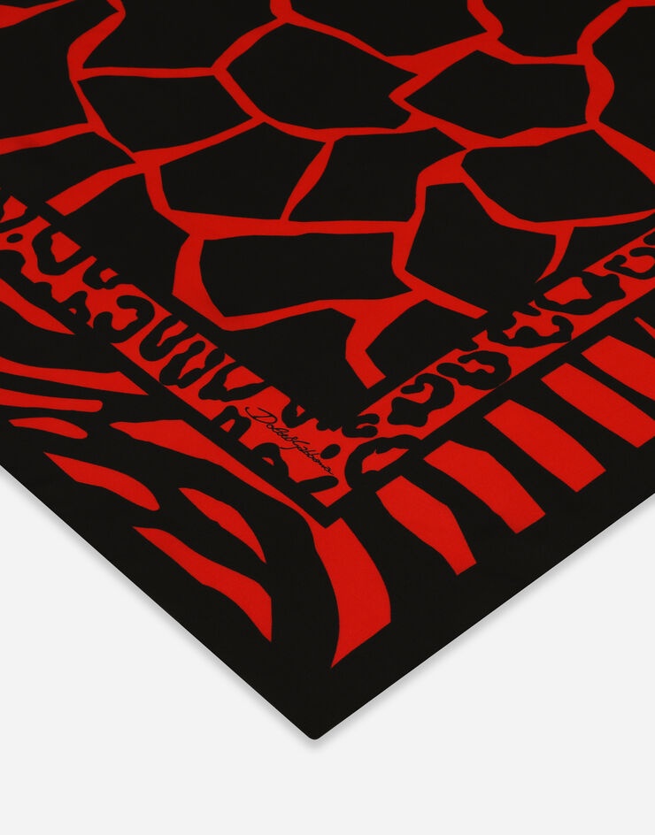 Giraffe-print twill scarf (90 x 90) - 2