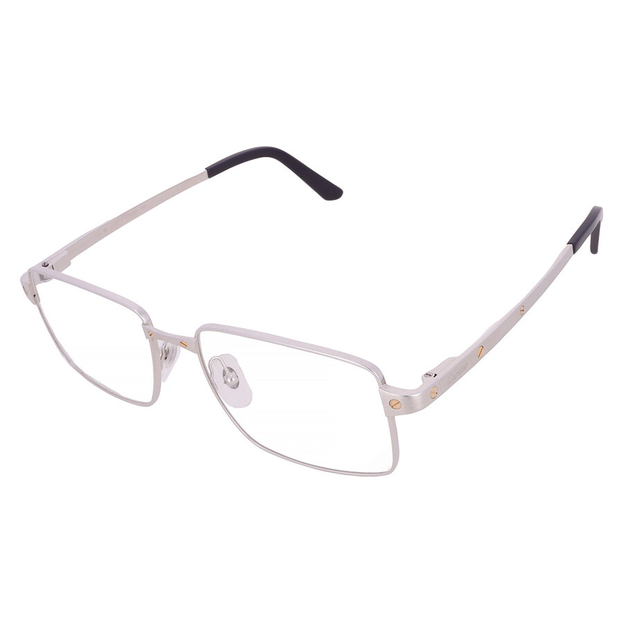 Cartier Santos de Cartier Demo Rectangular Men's Eyeglasses CT0203O 003 56 - 3