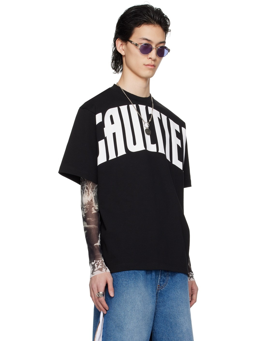 Black 'The Large Gaultier' T-Shirt - 2