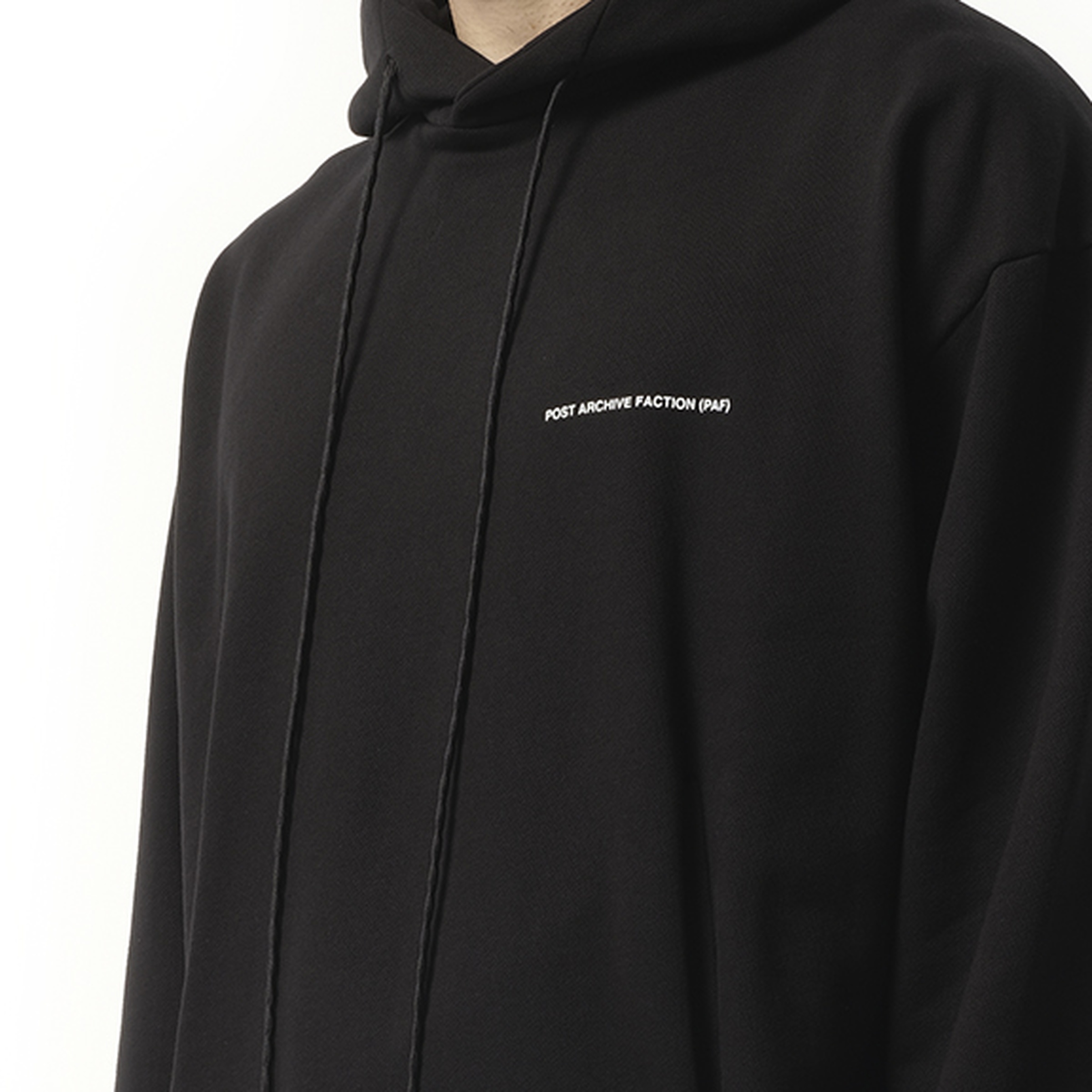 Black 8.0 Knit Right Hoodie by POST ARCHIVE FACTION (PAF) on