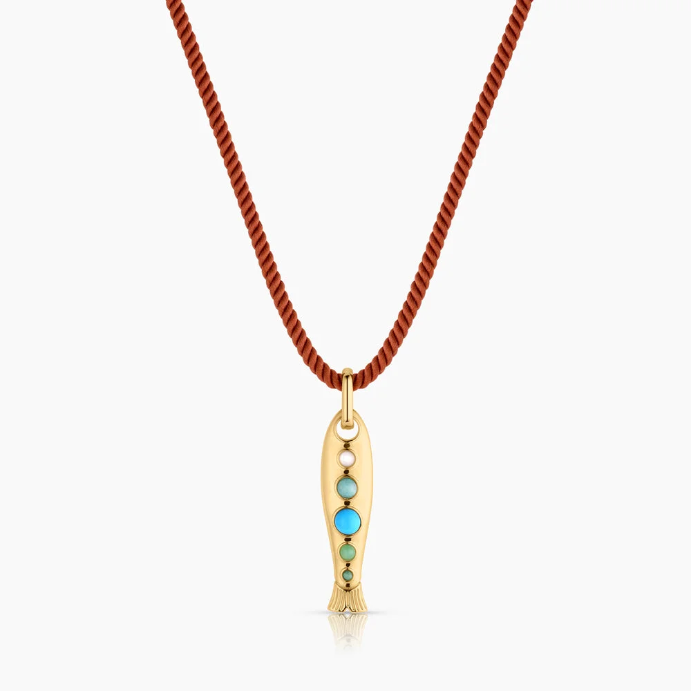 Amalfi Fish Silk Cord Necklace - 1