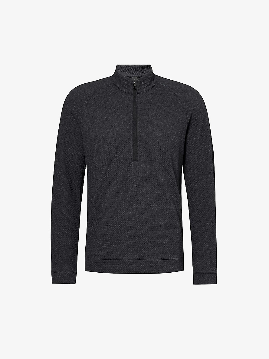Half-zip regular-fit stretch cotton-blend sweatshirt - 1