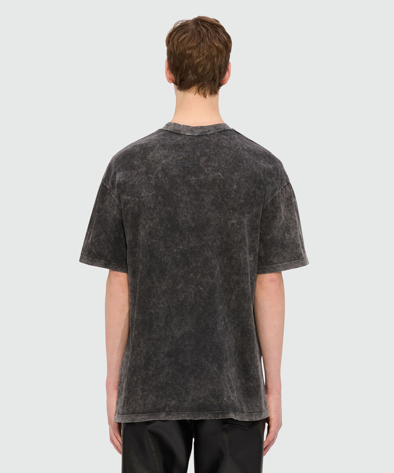 Black T-shirt in marbled jersey with "Family Business" print 3