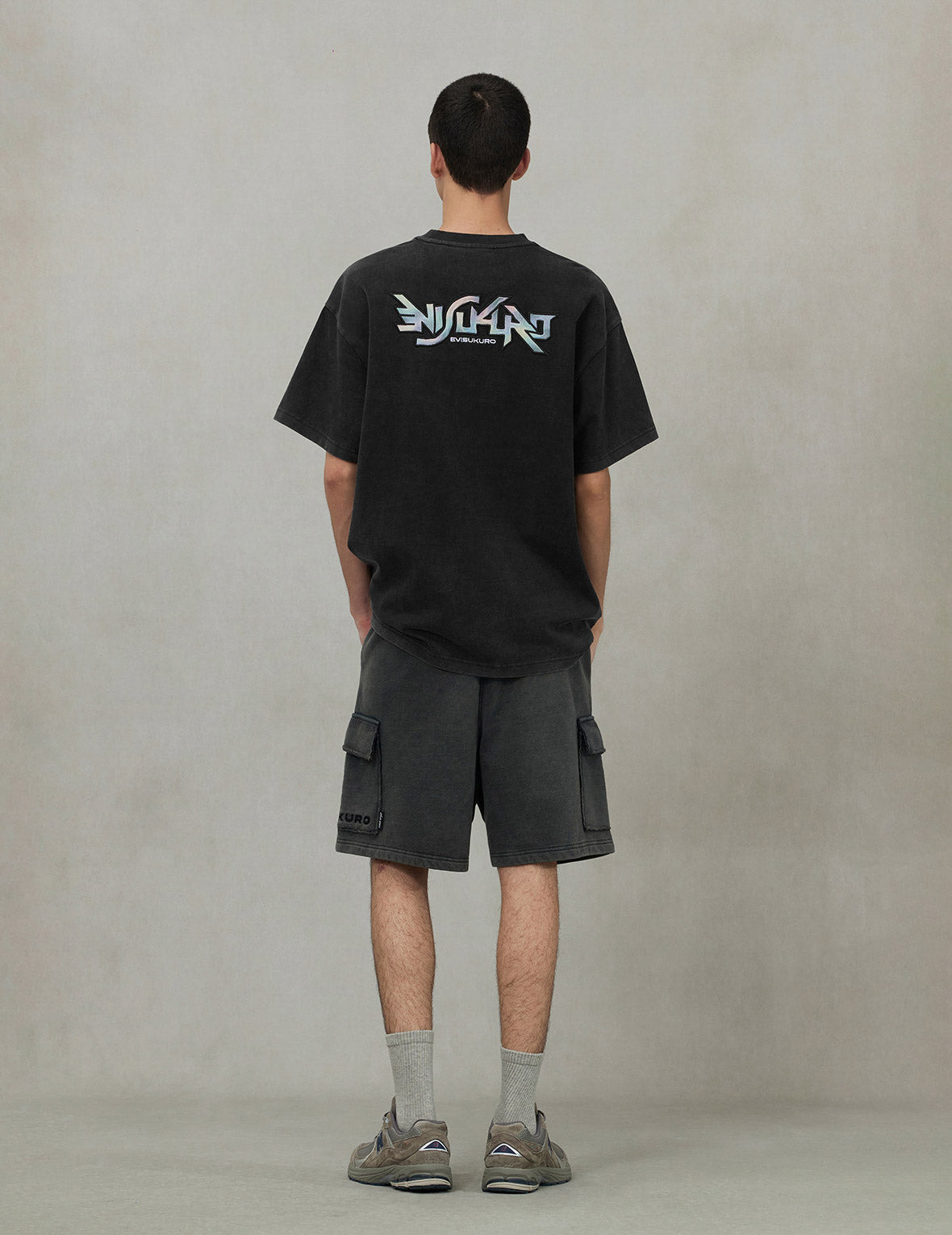 EVISUKURO Embroidery Washed Relax Fit T-shirt - 4