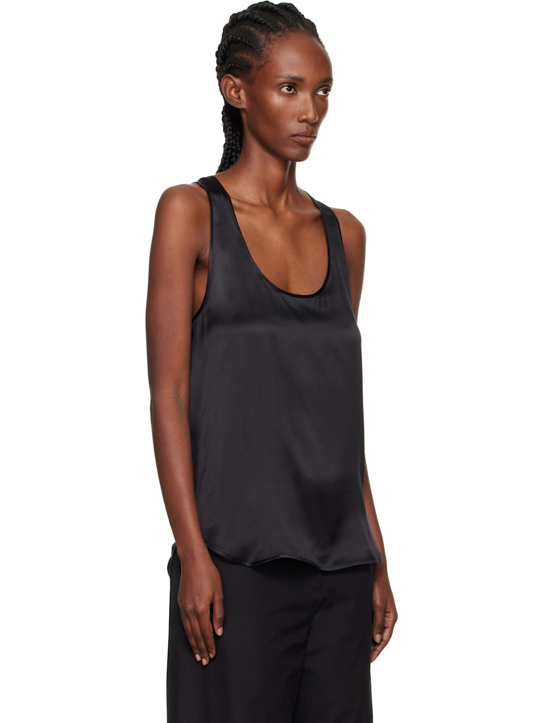 Black Silk Tank Top - 2