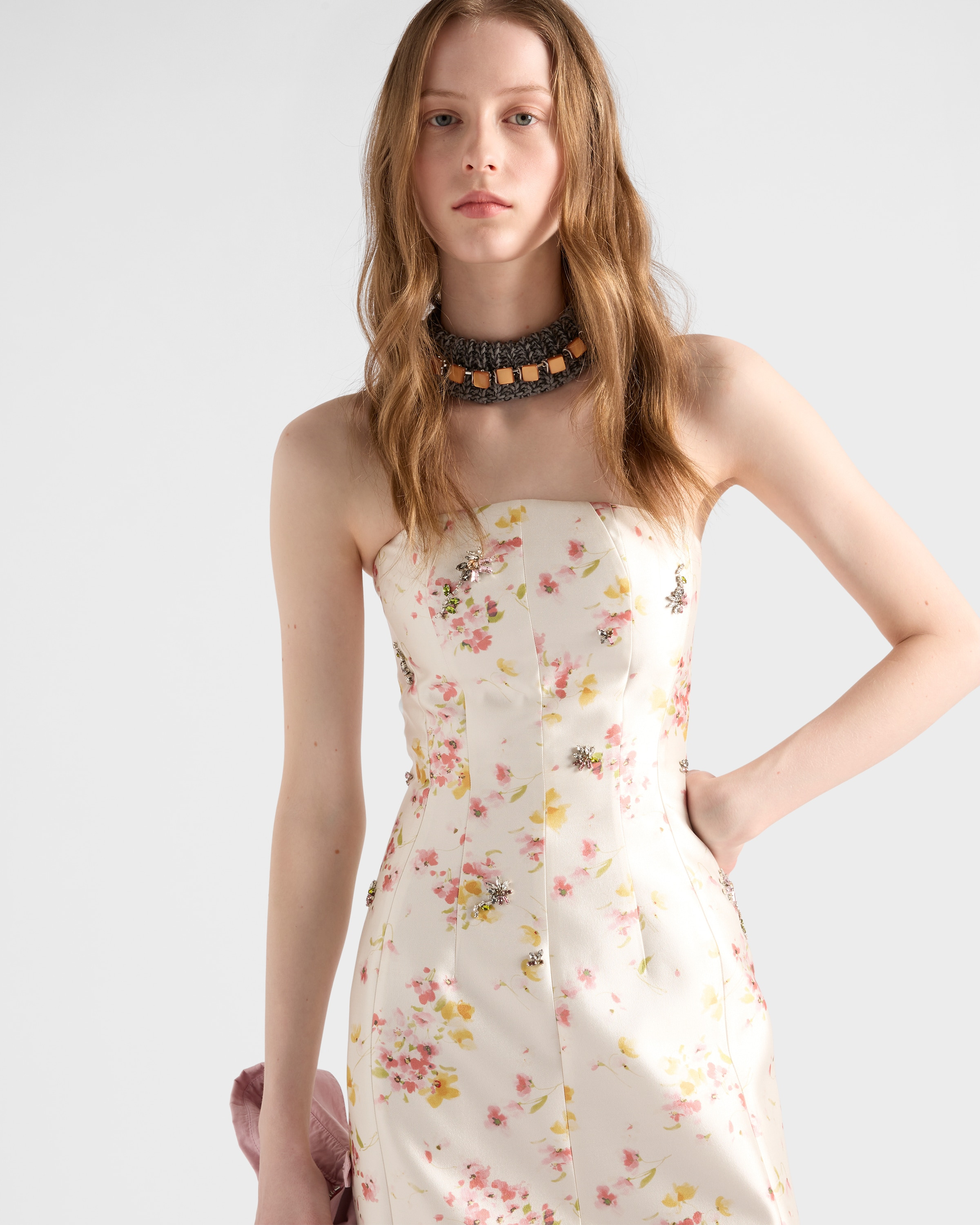Floral print silk and wool dress - 3