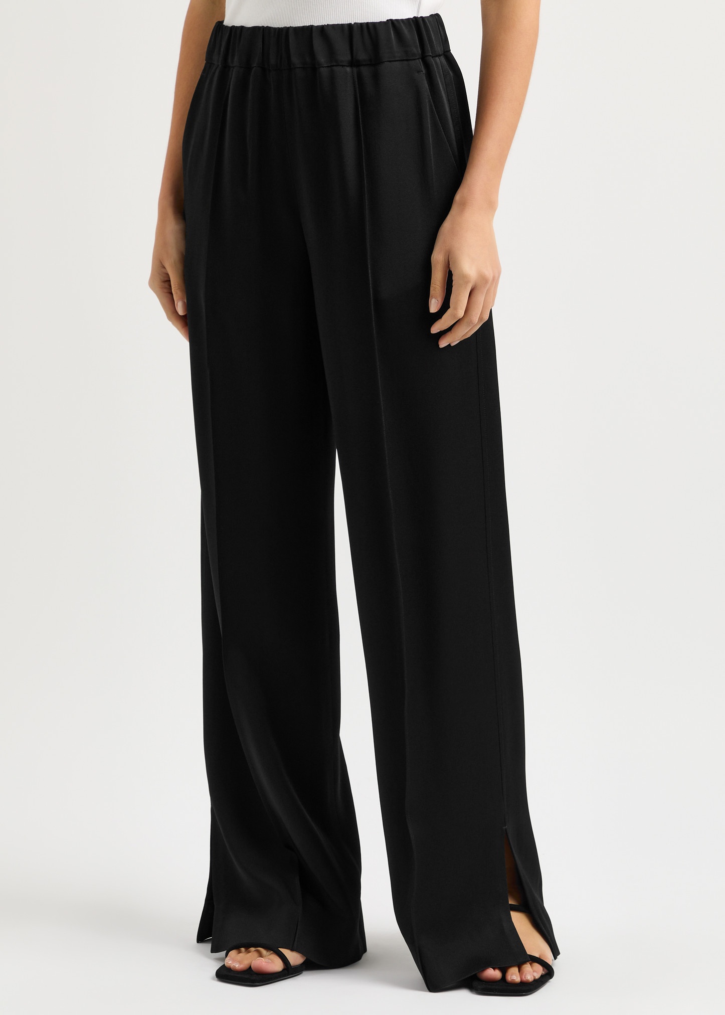 Wide-leg satin trousers - 2