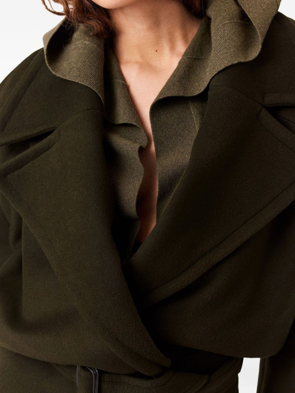 cropped belted jacket - 5