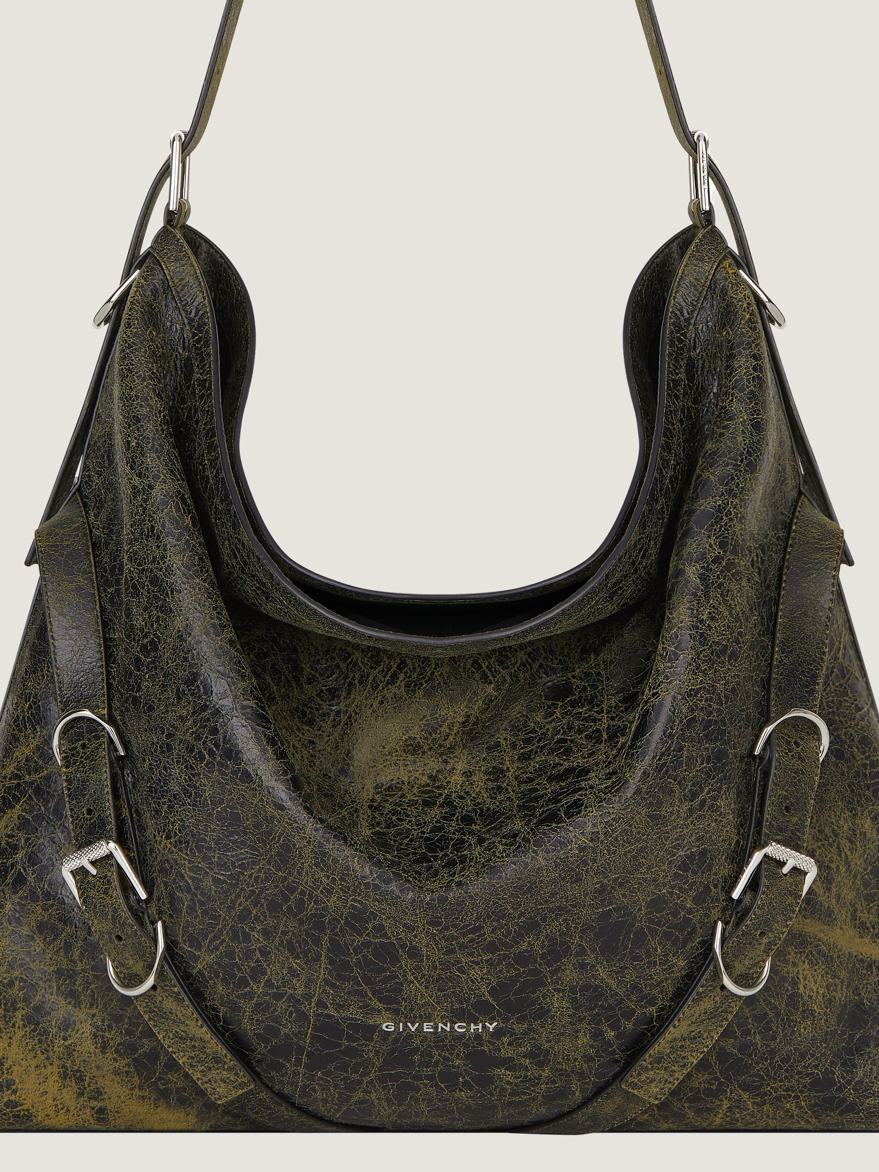 LARGE VOYOU BAG IN CRACKLED LEATHER - 5