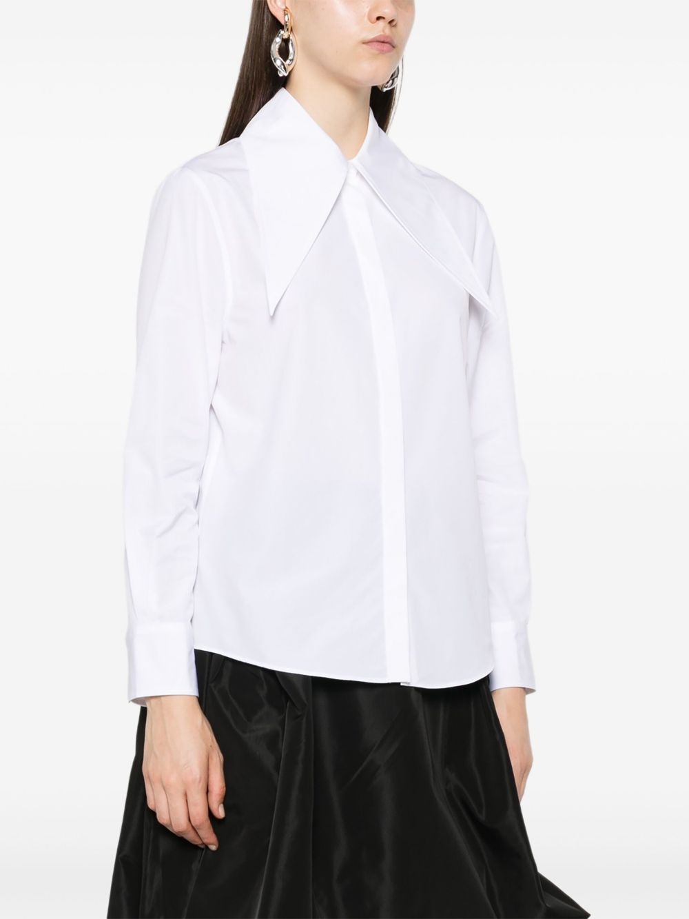 oversized-collar cotton shirt - 3