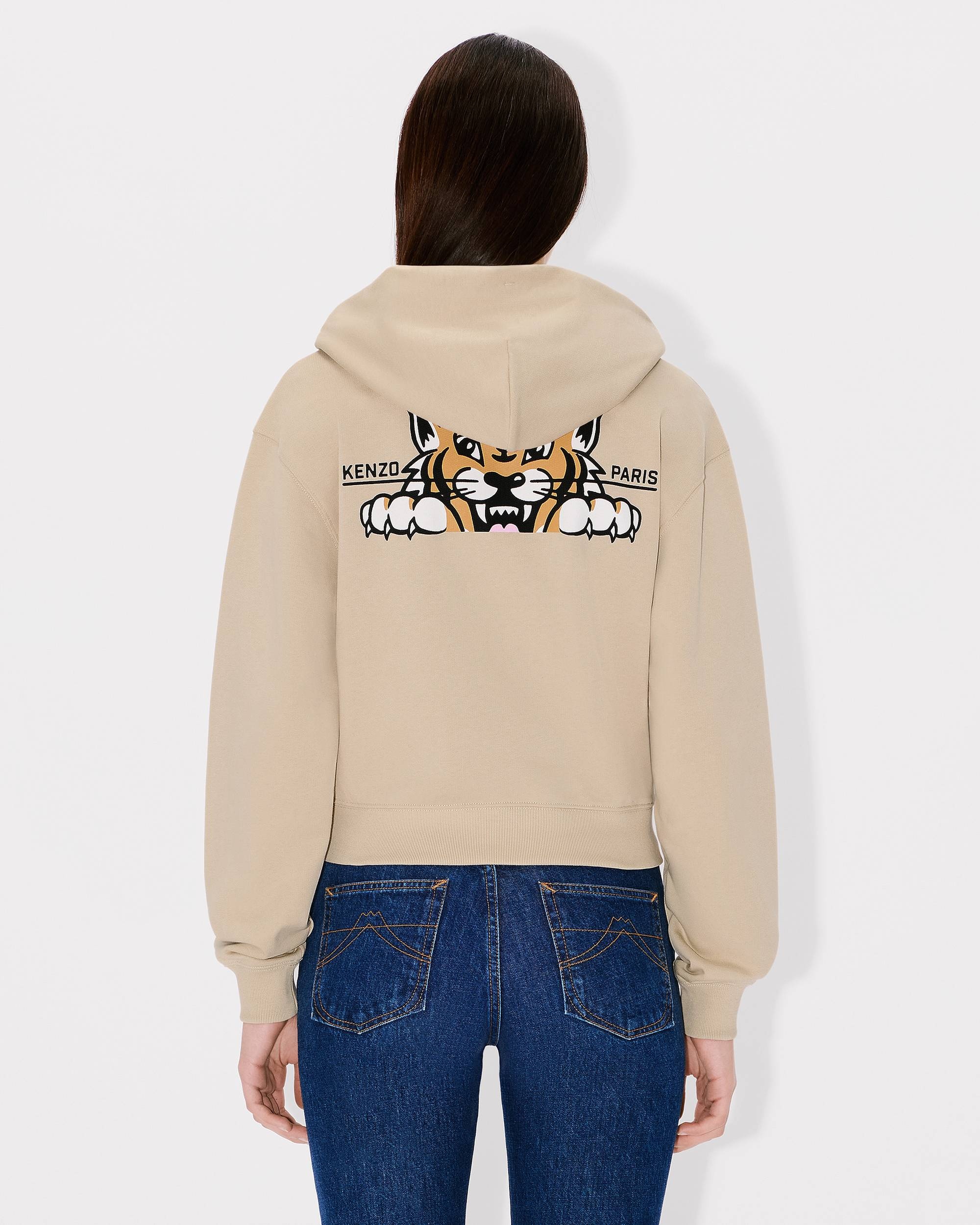 'KENZO Happy Tiger' zipped hoodie in cotton - 4