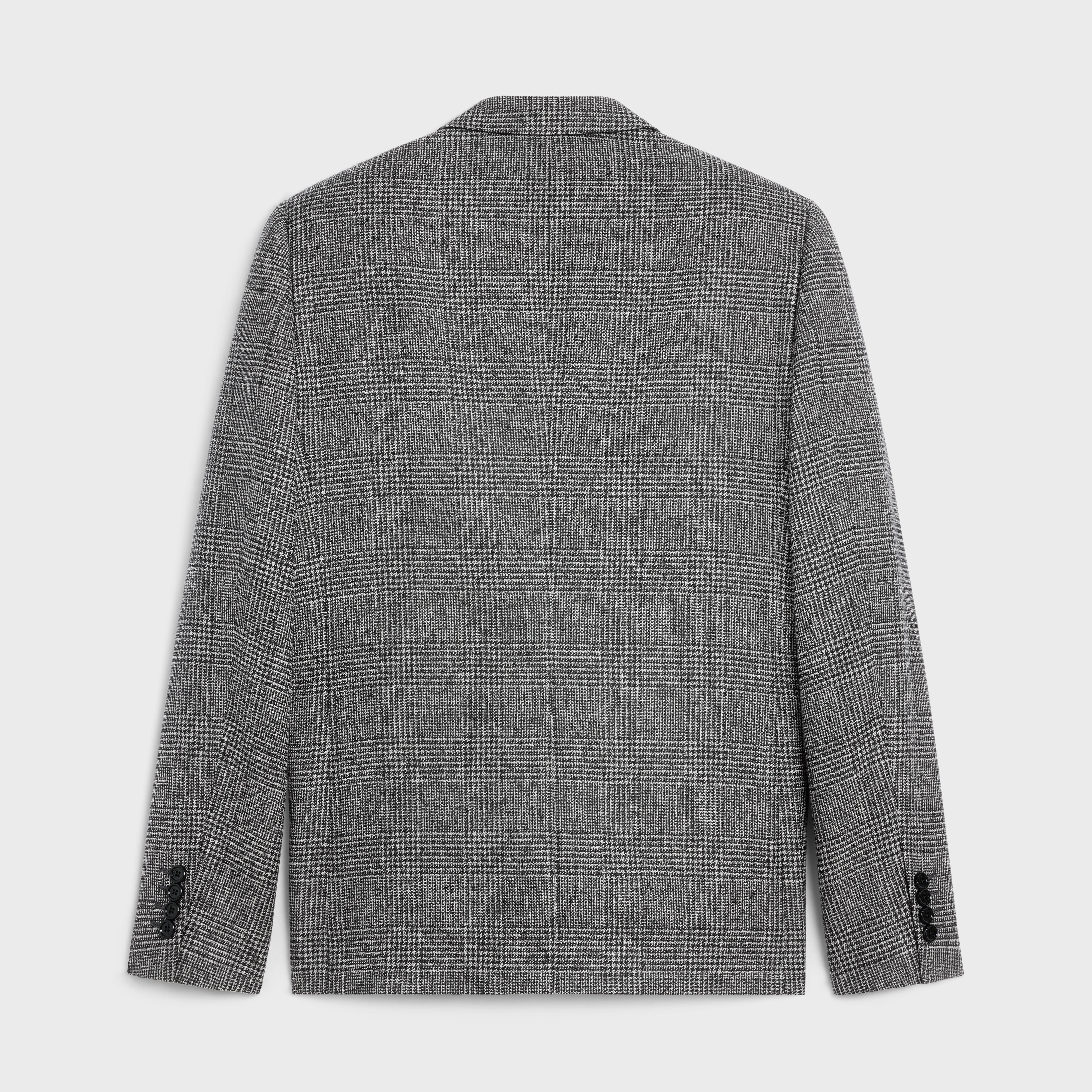 関税込 CELINE | VICTOIRE MAC IN PRINCE OF WALES WOOL Dark gray Prince of Wales Checked Wool Blazer | CELINE HOMME