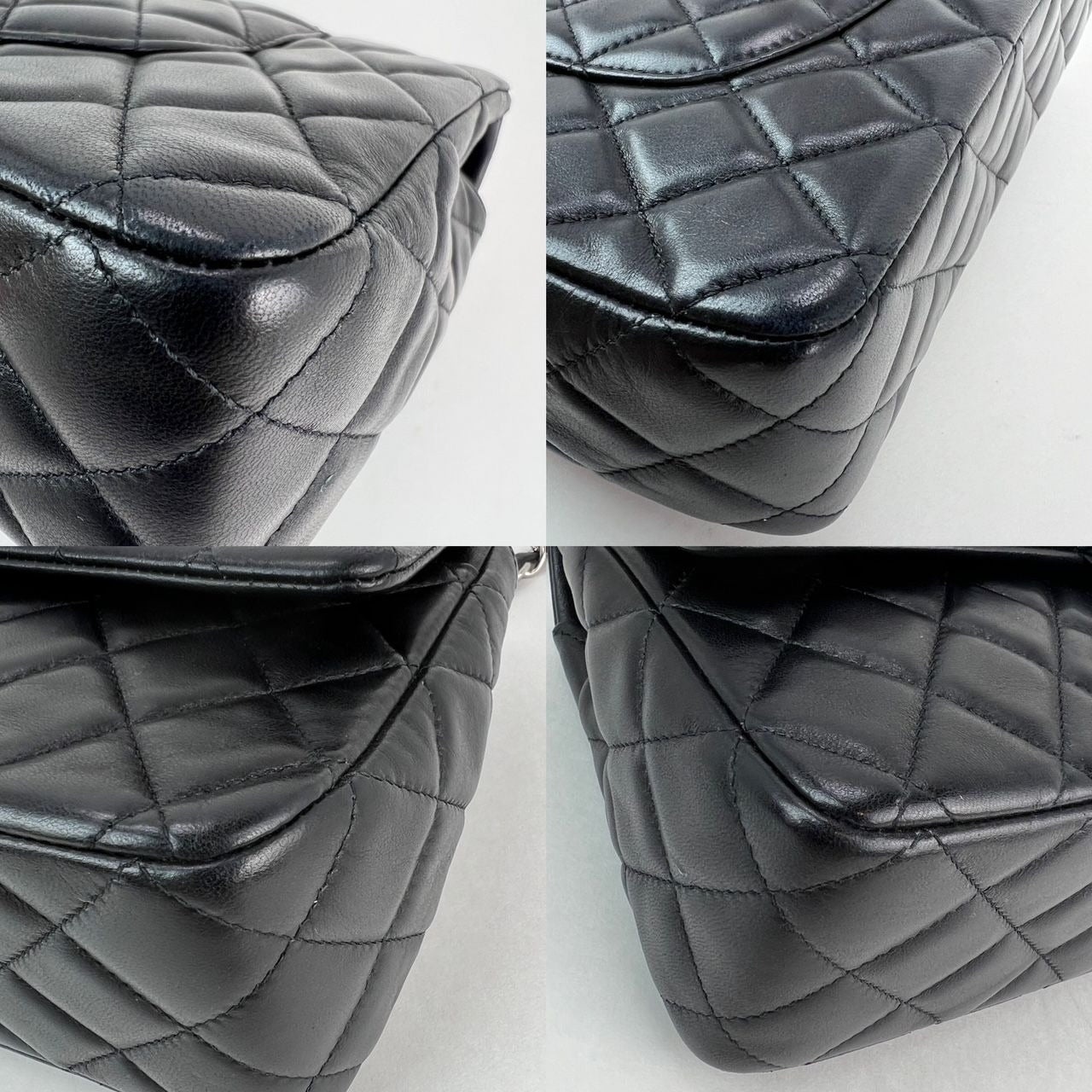 Chanel Quilted Lambskin Valentine Crystal Charms Medium Single Flap Black Bag - 7