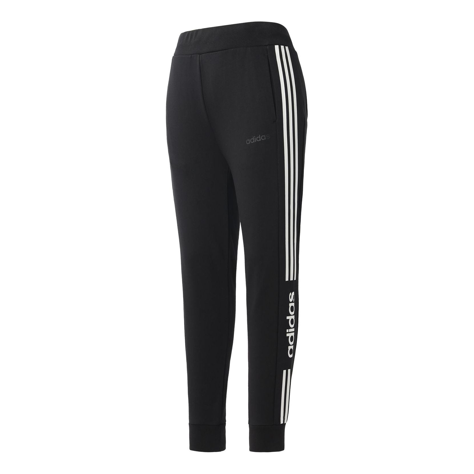 adidas neo Side logo Printing Slim Fit Casual Sports Long Pants Black EI4734 - 1