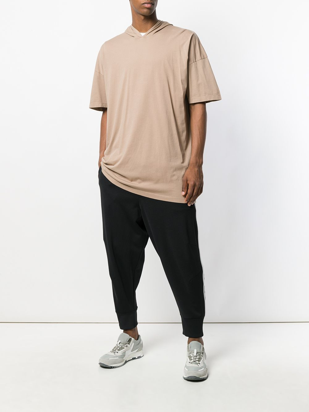 oversized hooded tag T-shirt - 2