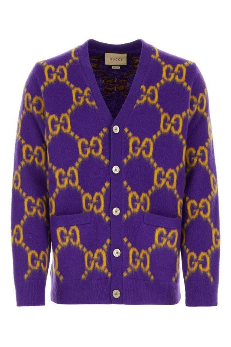 Gucci Man Embroidered Wool Cardigan 1