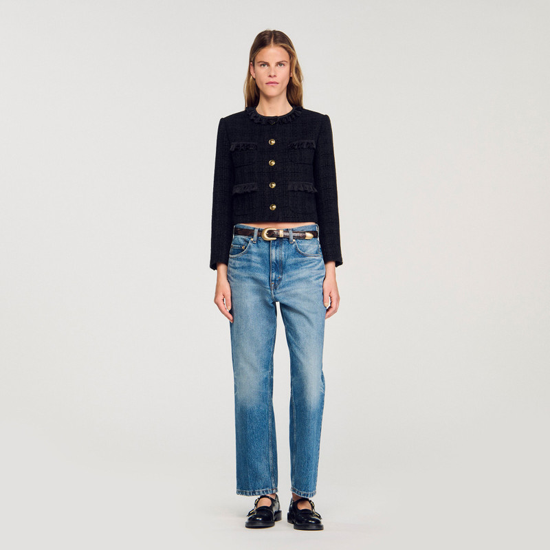 Sandro RUFFLED TWEED JACKET outlook