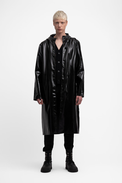 Stutterheim Stockholm Long Print Opal Raincoat Black outlook
