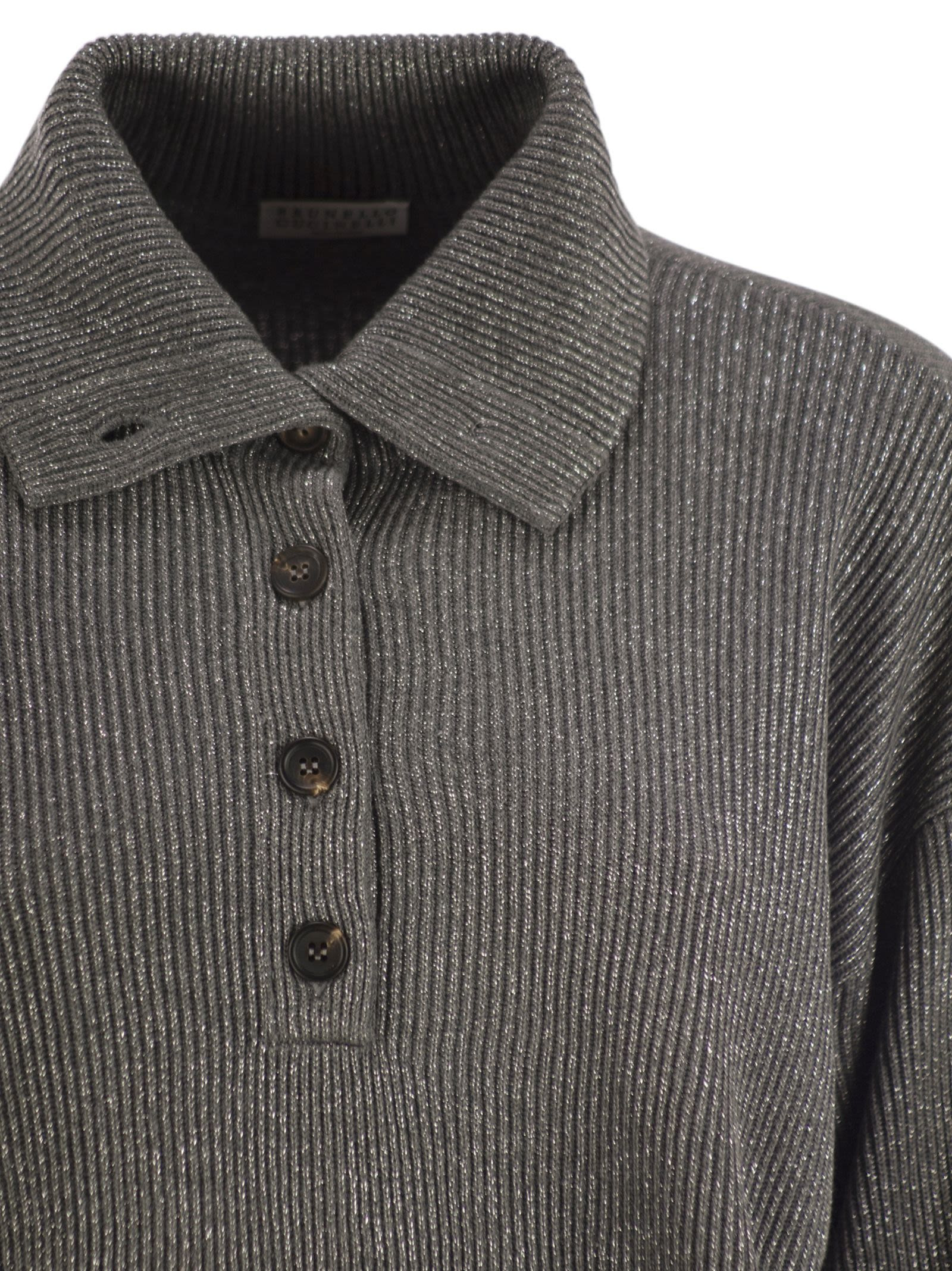 Brunello Cucinelli Women Cotton And Viscose Rib Knit High Collar - 4