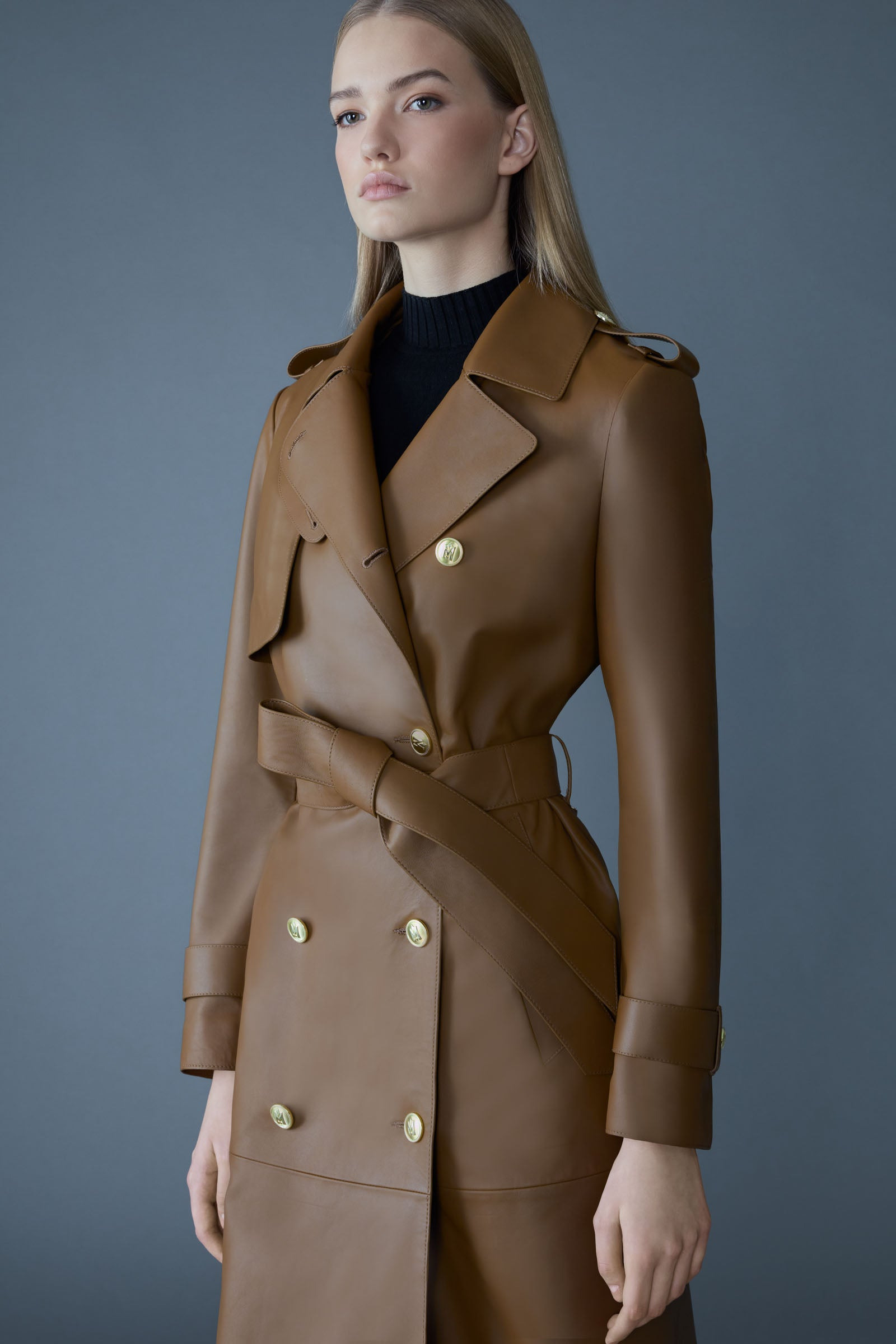 GAEL-V Maxi Leather Trench Coat - 5